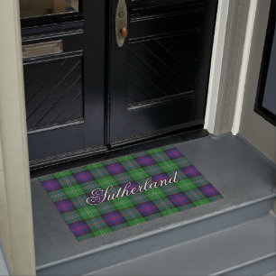 Scots Vista Clan Sutherland Tartan Plaid Doormat