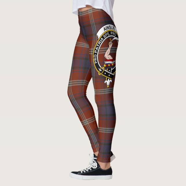 Scotstee Clan Ainslie Ancient Crest Tartan Women Leggings (Left)