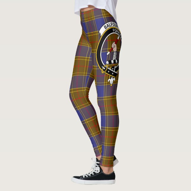 Scotstee Clan Balfour Modern Crest Tartan Women Leggings (Left)