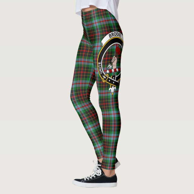 Scotstee Clan Brodie Modern Crest Tartan Women Leggings (Left)