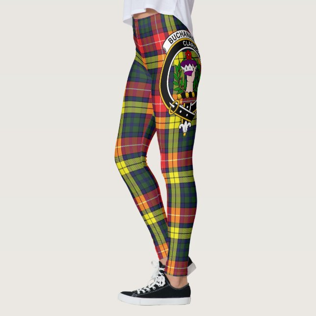 Scotstee Clan Buchanan Modern Crest Tartan Women Leggings (Left)