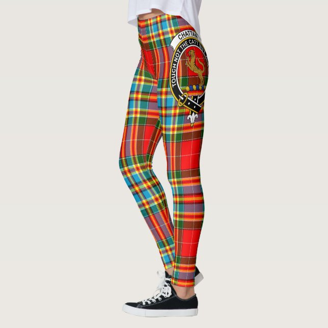 Scotstee Clan Chattan Modern Crest Tartan Women Leggings (Left)