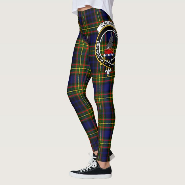 Scotstee Clan Clelland Crest Tartan Women Leggings (Left)