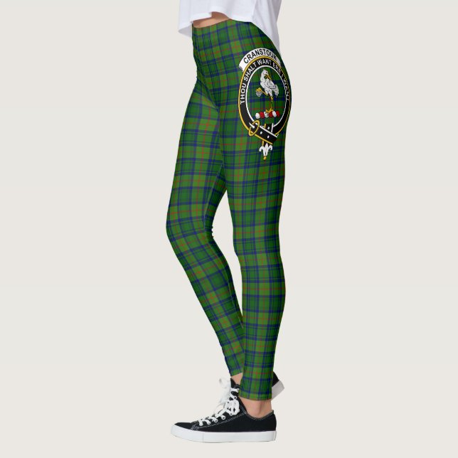 Scotstee Clan Cranstoun Modern Crest Tartan Women  Leggings (Left)