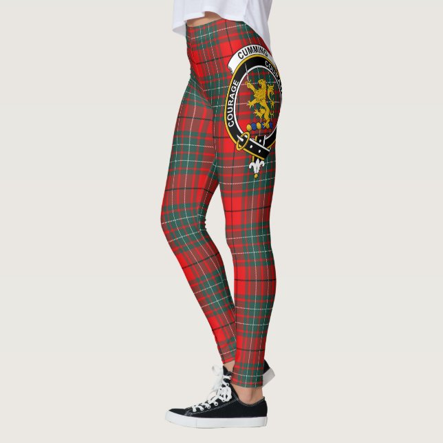 Scotstee Clan Cumming Crest Tartan Women Leggings (Left)