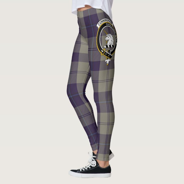 Scotstee Clan Cunningham Dress Blue Dancers Crest  Leggings (Left)