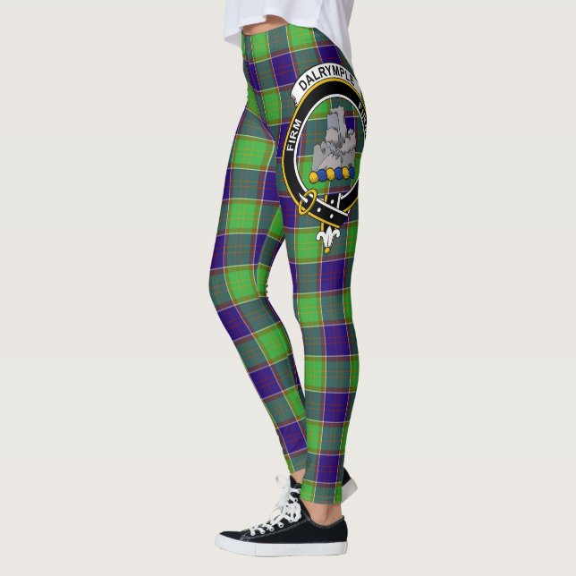 Scotstee Clan Dalrymple Crest Tartan Women Legging (Left)