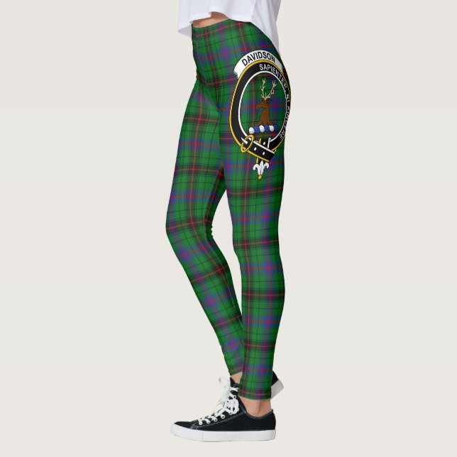 Scotstee Clan Davidson Modern Crest Tartan Women Leggings (Left)
