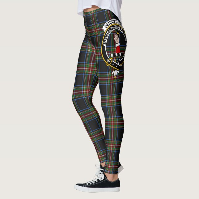 Scotstee Clan Denniston Crest Tartan Women Legging (Left)