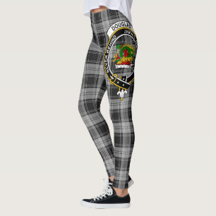 Scotstee Clan Douglas Grey Crest Tartan Women Leggings