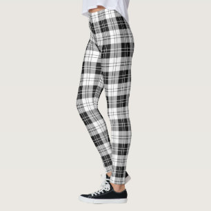Scotstee Clan Erskine Black and White Tartan Women Leggings