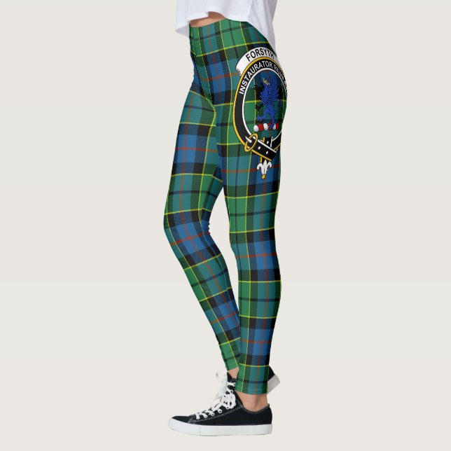 Scotstee Clan Forsyth Ancient Crest Tartan Women Leggings (Left)