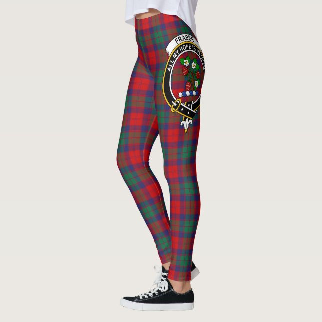 Scotstee Clan Fraser of Altyre Crest Tartan Women  Leggings (Left)