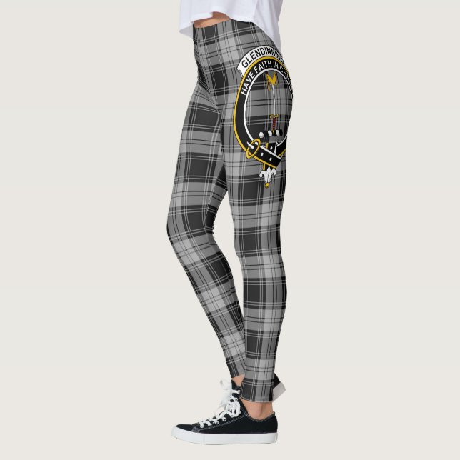 Scotstee Clan Glendinning Crest Tartan Women Leggings (Left)