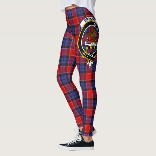 Scotstee Clan Graham of Menteith Red Crest Tartan  Leggings