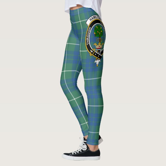Scotstee Clan Hamilton Hunting Ancient Crest Tarta Leggings (Left)