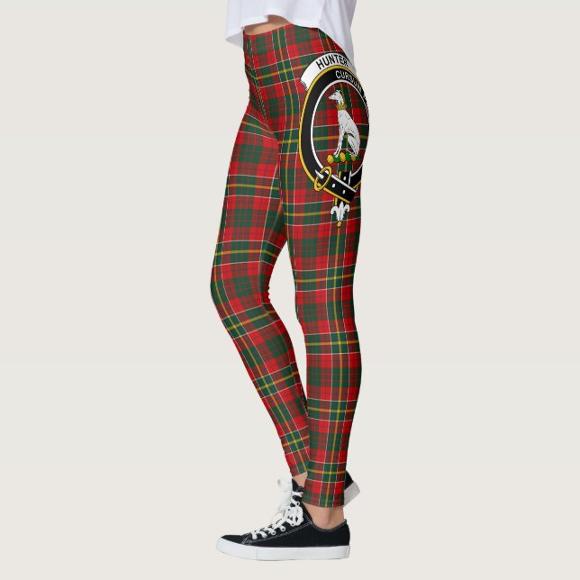 Scotstee Clan Hunter USA Crest Tartan Women Leggings (Left)