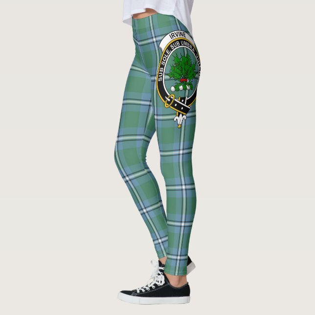 Scotstee Clan Irvine Crest Tartan Women Leggings (Left)