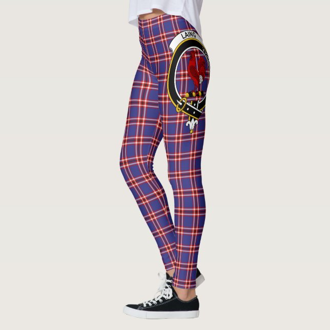 Scotstee Clan Laing of Archiestown Crest Tartan  Leggings (Left)