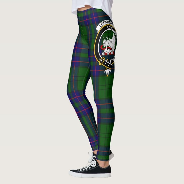 Scotstee Clan Lockhart Modern Crest Tartan Women Leggings (Left)