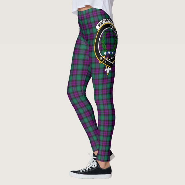 Scotstee Clan MacArthur of Milton Crest Tartan Leggings (Left)