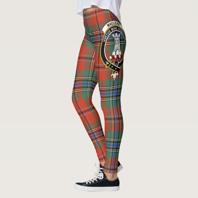 Scotstee Clan MacLean Of Duart Crest Tartan Women  Leggings (Left)