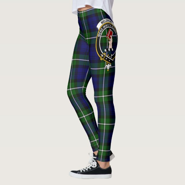 Scotstee Clan Meldrum Crest Tartan Women Leggings (Left)