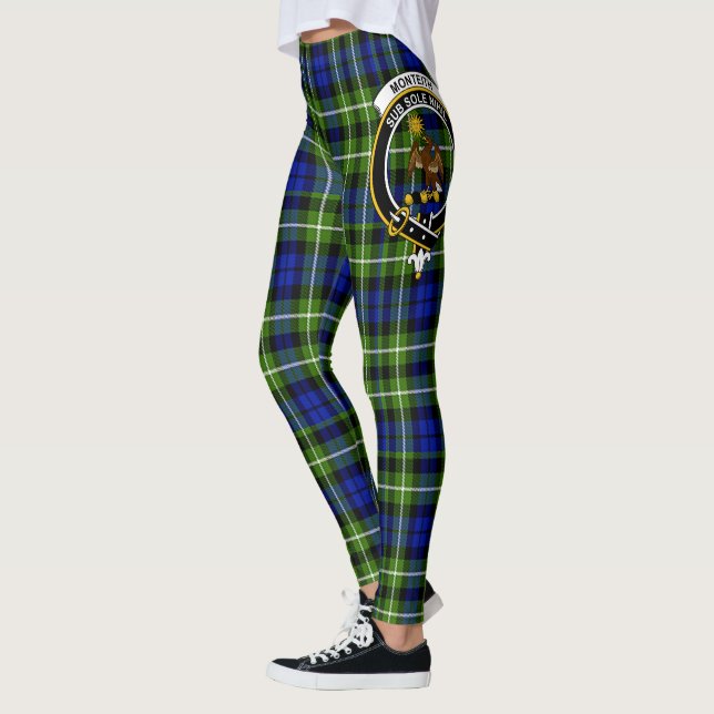 Scotstee Clan Monteith Hunting Crest Tartan Women  Leggings (Left)