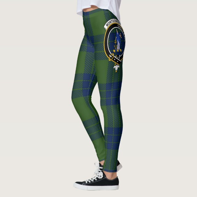 Scotstee Clan Montgomery Modern Crest Tartan Women Leggings (Left)