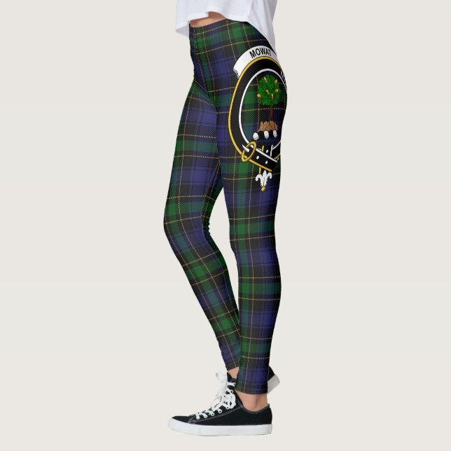 Scotstee Clan Mowat Crest Tartan Women Leggings (Left)