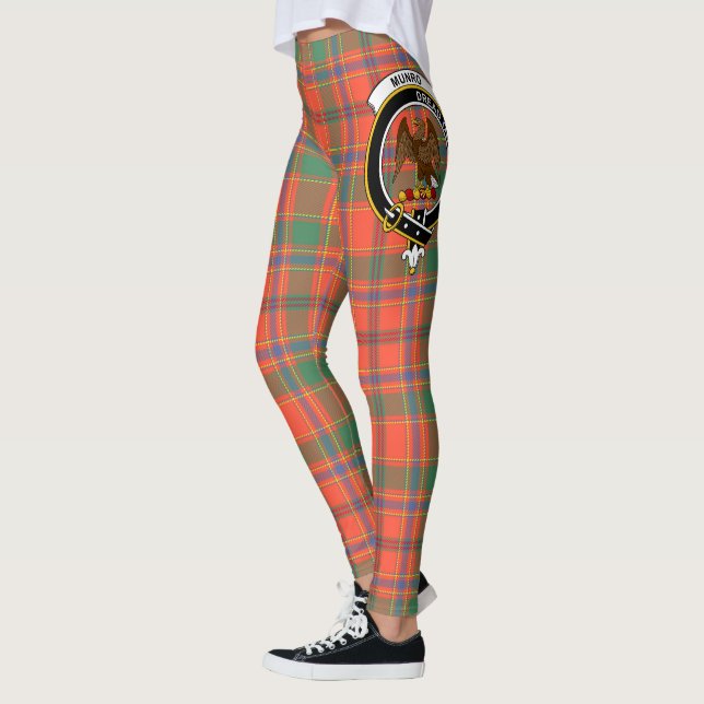 Scotstee Clan Munro Ancient Crest Tartan Women Leggings (Left)