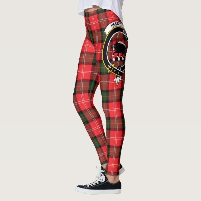 Scotstee Clan Nesbitt Crest Tartan Women Leggings (Left)