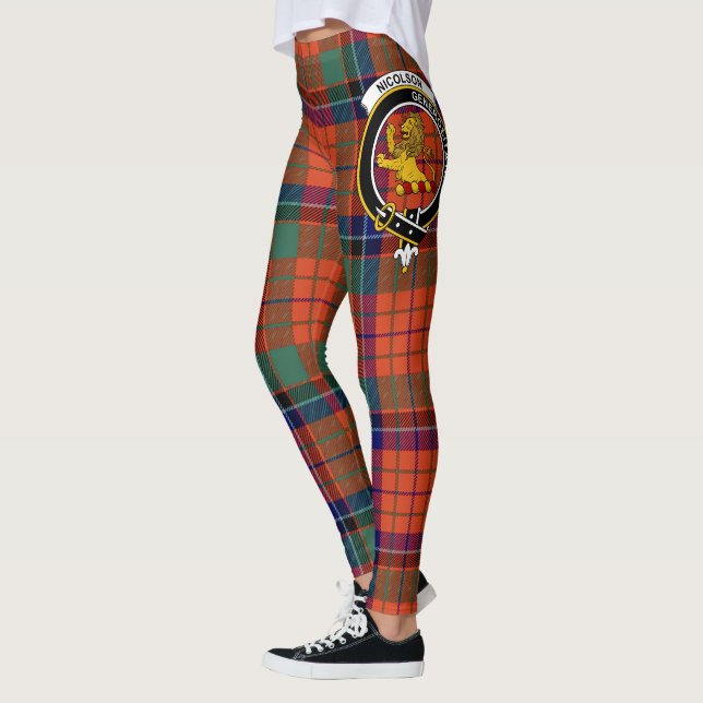 Scotstee Clan Nicolson Ancient Crest Tartan Women  Leggings (Left)