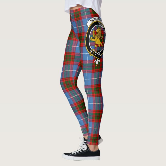 Scotstee Clan Nicolson Modern Crest Tartan Women Leggings (Left)