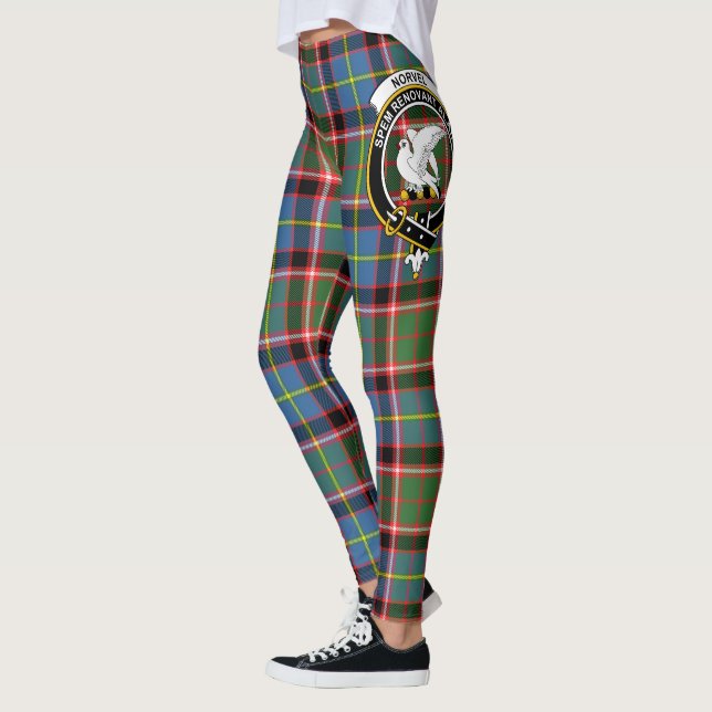 Scotstee Clan Norvel Crest Tartan Women Leggings (Left)