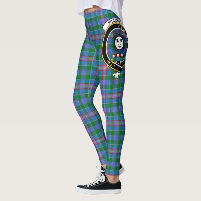 Scotstee Clan Pitcairn Crest Tartan Women Leggings (Left)