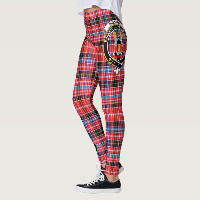 Scotstee Clan Preston Crest Tartan Women Leggings (Left)