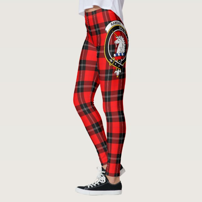 Scotstee Clan Ramsay Crest Tartan Women Leggings (Left)