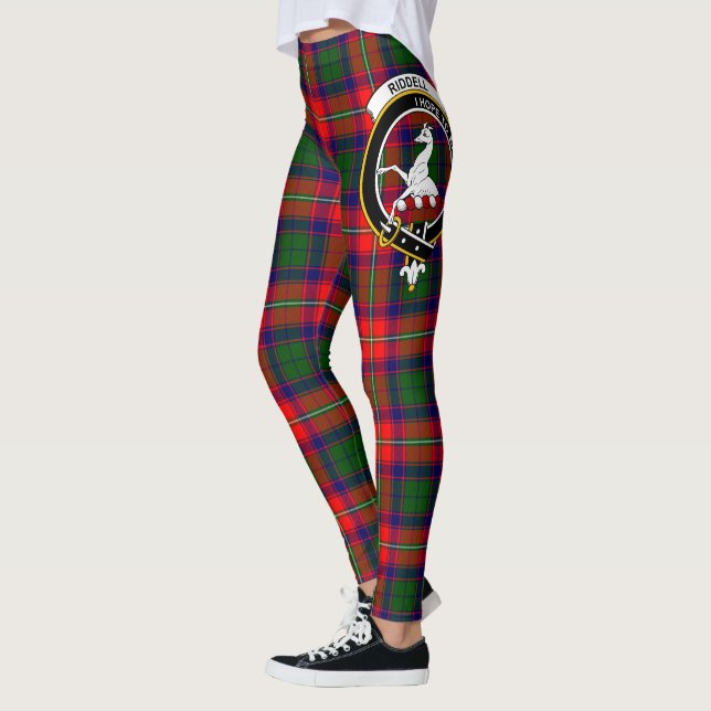Scotstee Clan Riddell Crest Tartan Women Leggings (Left)