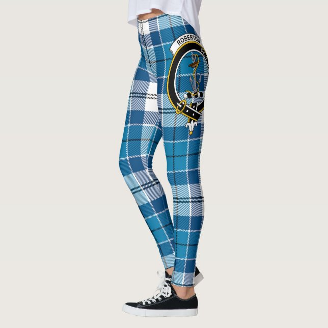 Scotstee Clan Roberton Crest Tartan Women Leggings (Left)