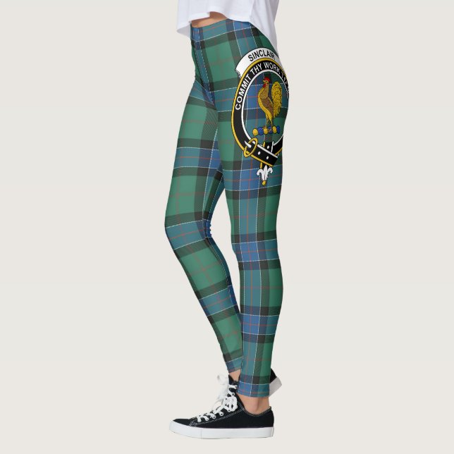 Scotstee Clan Sinclair Hunting Ancient Crest Tarta Leggings (Left)