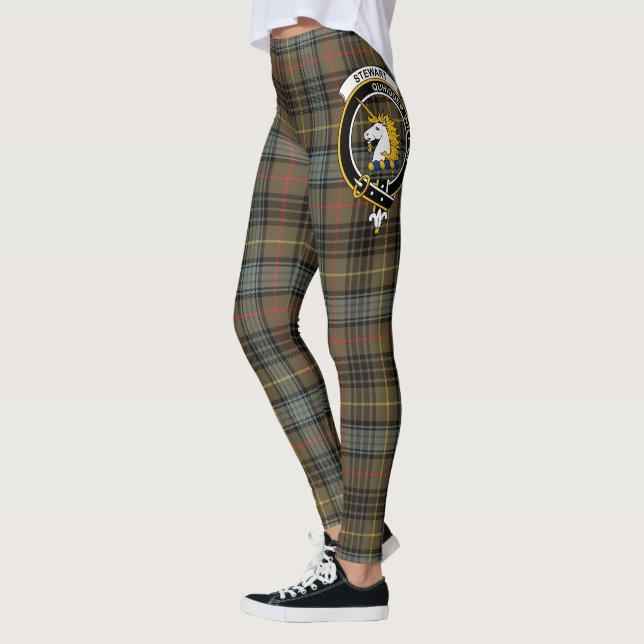 Scotstee Clan Stewart Old Weathered Crest Tartan Leggings (Left)