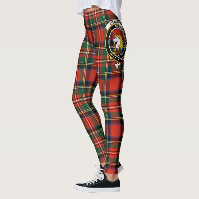 Scotstee Clan Stewart Stuart of Bute Crest Tartan  Leggings (Left)