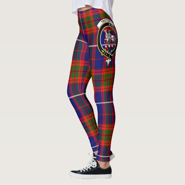 Scotstee Clan Trotter Crest Tartan Women Leggings (Left)