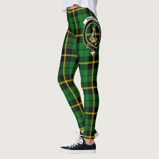 Scotstee Clan Wallace Hunting Crest Tartan Women Leggings (Left)