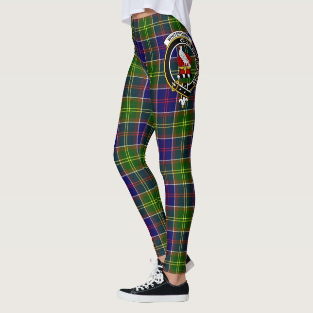 Scotstee Clan Whitefoord Crest Tartan Women Leggings (Left)