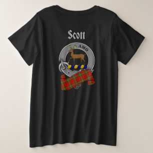 Scott Clan Badge & Tartan (back) Plus Size T-Shirt