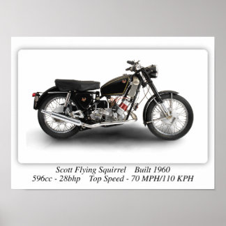 Scott Flying Squirrel Motorcycle - A3 Print