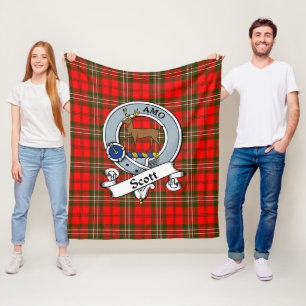 Scott Modern Clan Badge Tartan Plaid Fleece Blanket
