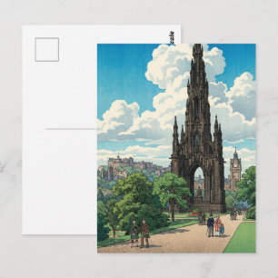 Scott Monument of Edinburgh Japanese Woodblock Pri Postcard